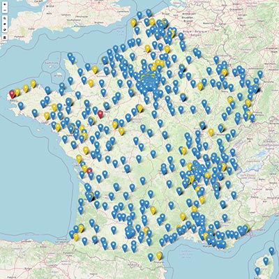 Carte interactive des spécialités du bac général